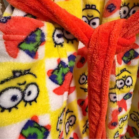 SpongeBob SquarePants Plush Robe Nickelodeon Adult L XL Yellow Cartoon Cozy - Picture 4 of 7
